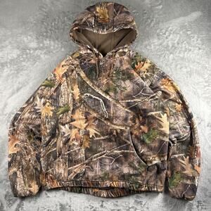 VTG Y2K Ridge Hunter Camo Hunting Fishing Mens Outdoor Hoodie Size Large